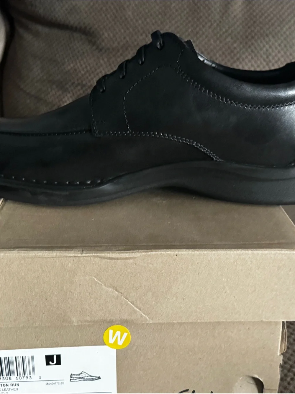 Black Leather Men's Lace-Up Oxford  Clark’s Kempton dress shoes formal 12W WIDE